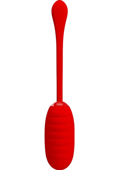 Pretty Love Kirk Rechargeable Vibrating Egg 19,7 cm Δονούμενο αυγό από σιλικόνη σε κόκκινο χρώμα, μήκους 19,7 εκ. και μέγιστης διαμέτρου 3,5 εκ.