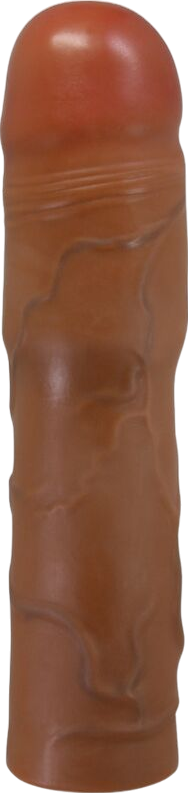 Προέκταση πέους από tpr σε καφέ χρώμα, μήκους 20,5 εκ. και μέγιστης διαμέτρου 4 εκ.