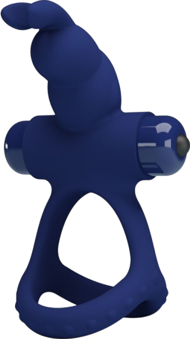 Δονούμενο δαχτυλίδι από σιλικόνη σε μπλέ χρώμα, μήκους 9,8 εκ. και μέγιστης διαμέτρου 3,2 εκ.