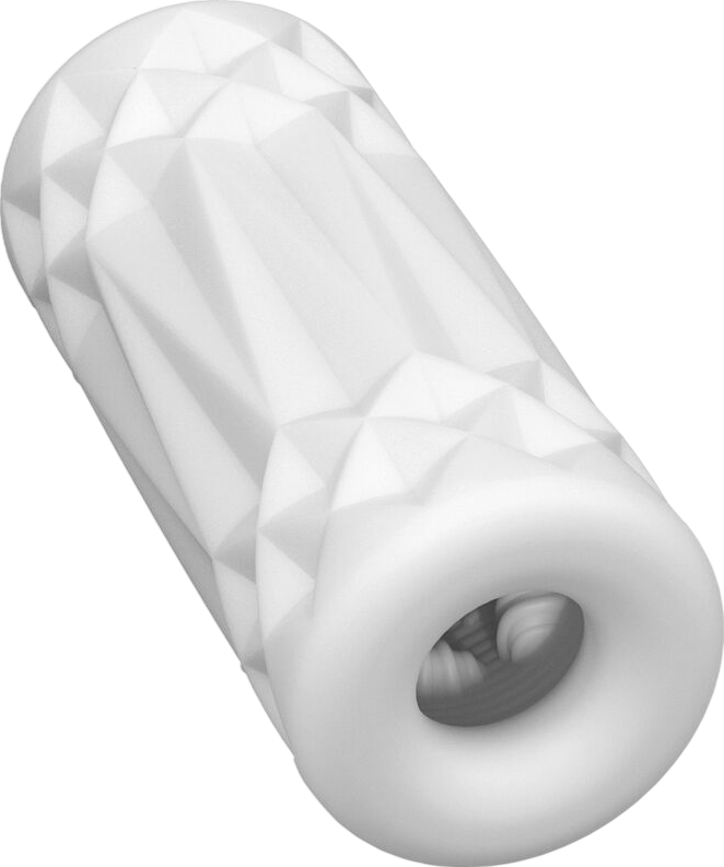 Αυνανιστήρι από tpr σε λευκό χρώμα, μήκους 9 εκ. και μέγιστης διαμέτρου 3,5 εκ.