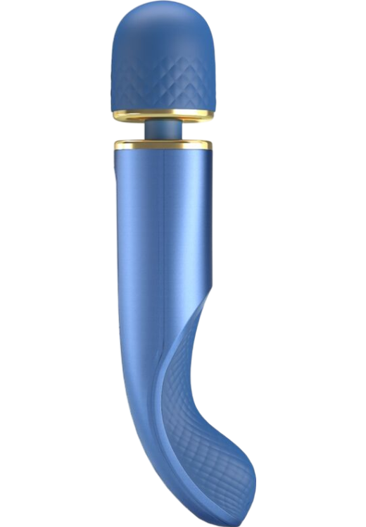 Δονητής μασάζ από σιλικόνη σε μπλέ χρώμα, μήκους 24 εκ. και μέγιστης διαμέτρου 4,8 εκ.