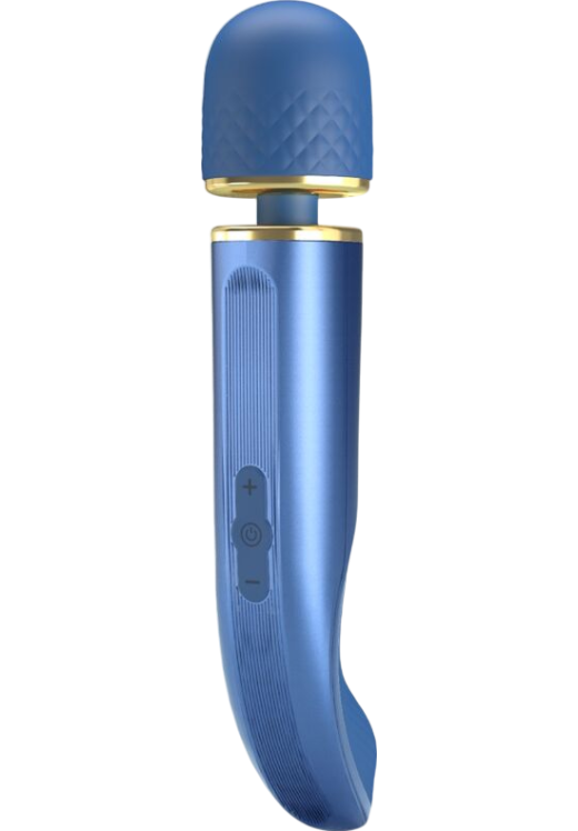 Δονητής μασάζ από σιλικόνη σε μπλέ χρώμα, μήκους 24 εκ. και μέγιστης διαμέτρου 4,8 εκ.