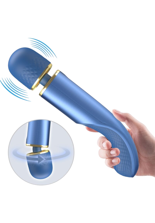 Δονητής μασάζ από σιλικόνη σε μπλέ χρώμα, μήκους 24 εκ. και μέγιστης διαμέτρου 4,8 εκ.