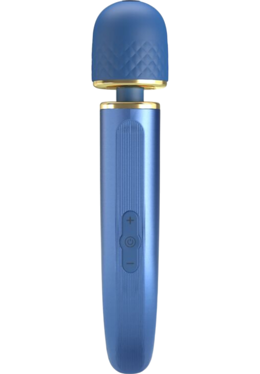 Δονητής μασάζ από σιλικόνη σε μπλέ χρώμα, μήκους 24 εκ. και μέγιστης διαμέτρου 4,8 εκ.