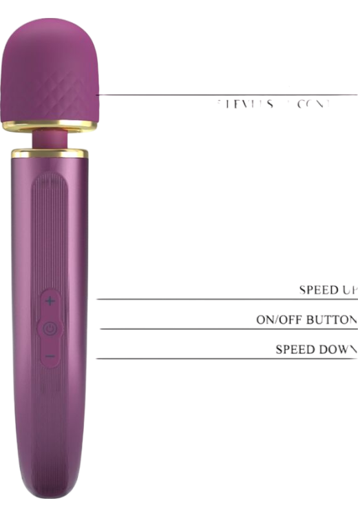 Δονητής μασάζ από σιλικόνη σε μοβ χρώμα, μήκους 24 εκ. και μέγιστης διαμέτρου 4,8 εκ.