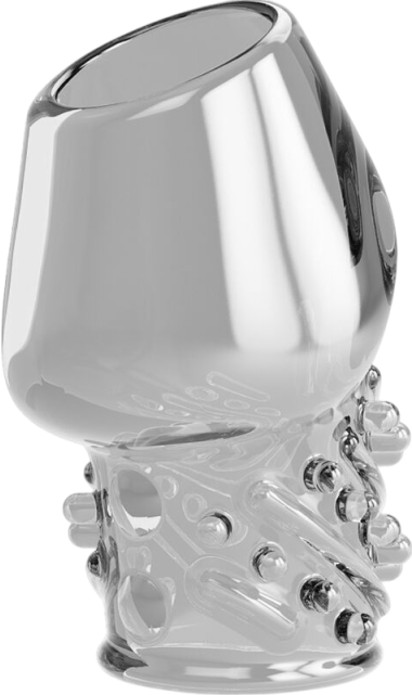 Κάλλυμα πέους από tpr σε διάφανο χρώμα, μήκους 6,5 εκ. και μέγιστης διαμέτρου 3,6 εκ.