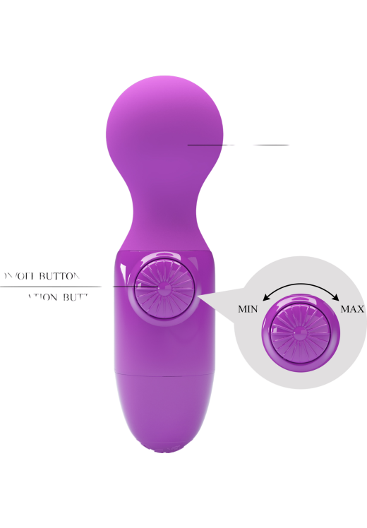 Δονητής μασάζ από σιλικόνη σε μοβ χρώμα, μήκους 12 εκ. και μέγιστης διαμέτρου 3,8 εκ.