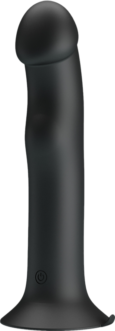 Ρεαλιστικός δονητής από σιλικόνη σε μαύρο χρώμα, μήκους 19 εκ. και μέγιστης διαμέτρου 3,8 εκ.