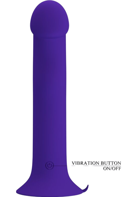 Κλασσικός δονητής από σιλικόνη σε μοβ χρώμα, μήκους 10,9 εκ. και μέγιστης διαμέτρου 6,7 εκ.