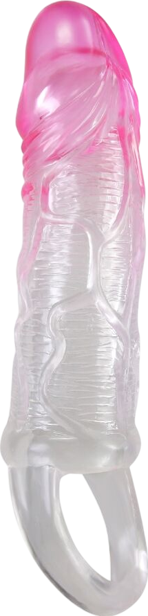 Προέκταση πέους από tpr σε ροζ χρώμα, μήκους 13,5 εκ. και μέγιστης διαμέτρου 3,7 εκ.