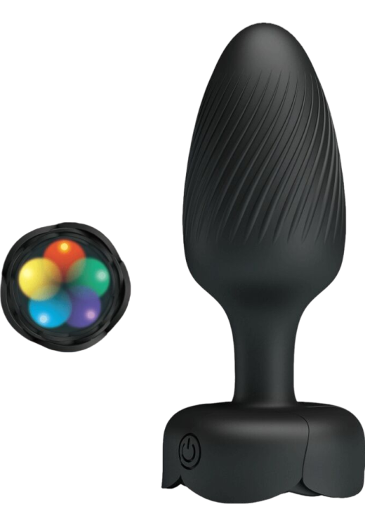 Δονούμενη σφήνα από σιλικόνη σε μαύρο χρώμα, μήκους 9,8 εκ, και μέγιστης διαμέτρου 3,4 εκ.