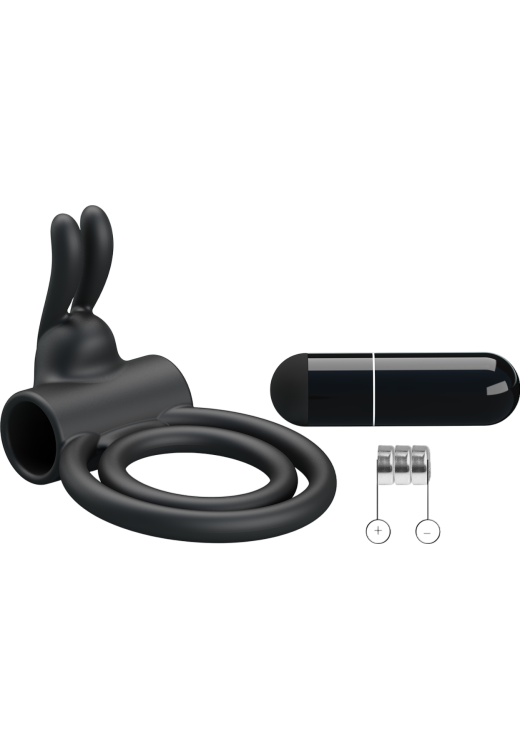 Δονούμενο δαχτυλίδι από σιλικόνη σε μαύρο χρώμα, μήκους 7 εκ.