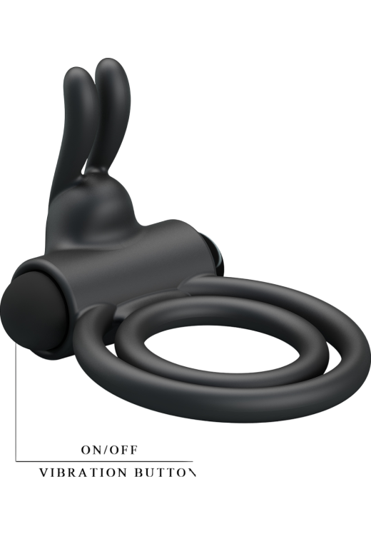 Δονούμενο δαχτυλίδι από σιλικόνη σε μαύρο χρώμα, μήκους 7 εκ.