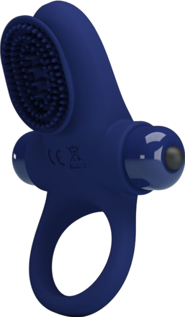 Δονούμενο δαχτυλίδι από σιλικόνη σε μπλέ χρώμα, μήκους 8,6 εκ και μέγιστης διαμέτρου 3,8 εκ.