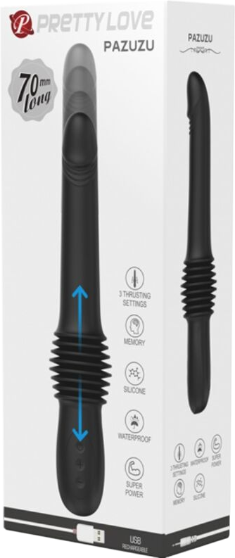 Ρεαλιστικός δονητής από σιλικόνη σε μαύρο χρώμα, μήκους 36,2 εκ. και μέγιστης διαμέτρου 3,2 εκ.