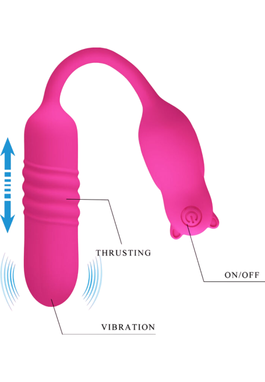 Μίνι δονητής από σιλικόνη σε ροζ χρώμα, μήκους 24,5 εκ. και μέγιστης διαμέτρου 3 εκ.