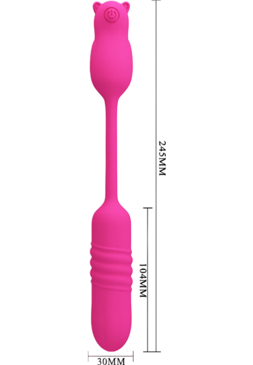 Μίνι δονητής από σιλικόνη σε ροζ χρώμα, μήκους 24,5 εκ. και μέγιστης διαμέτρου 3 εκ.
