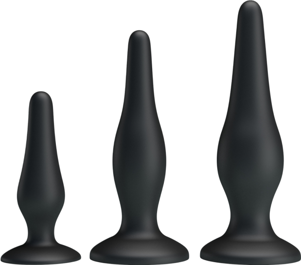 Σετ πρωκτικές σφήνες από σιλικόνη σε μαύρο χρώμα