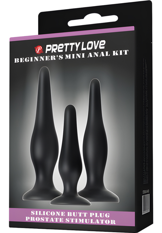 Σετ πρωκτικές σφήνες από σιλικόνη σε μαύρο χρώμα