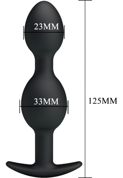 Πρωκτική σφήνα από σιλικόνη σε μαύρο χρώμα, μήκους 12,5 εκ. και μέγιστης διαμέτρου 2,8 εκ.