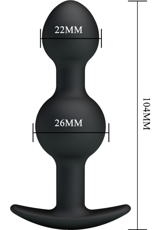 Πρωκτική σφήνα από σιλικόνη σε μαύρο χρώμα, μήκους 10,3 εκ. και μέγιστης διαμέτρου 2,6 εκ.