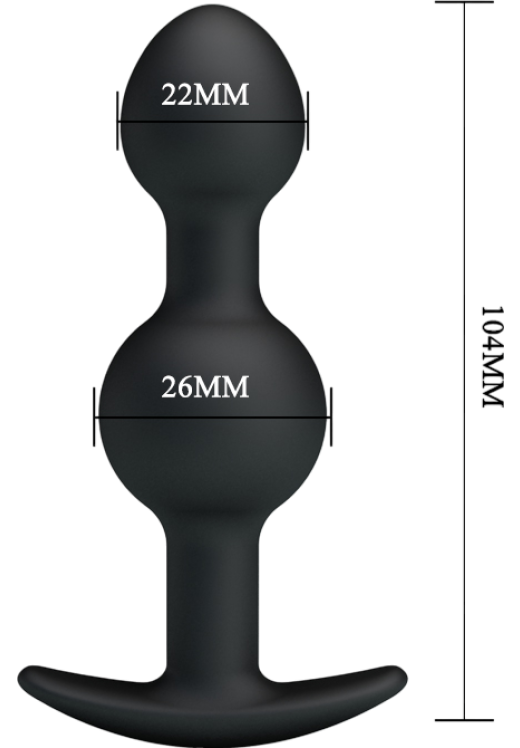 Πρωκτική σφήνα από σιλικόνη σε μαύρο χρώμα, μήκους 10,3 εκ. και μέγιστης διαμέτρου 2,6 εκ.