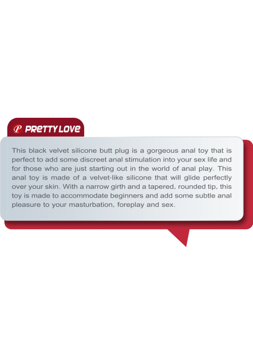 Πρωκτική σφήνα από σιλικόνη σε μαύρο χρώμα, μήκους 8,5 εκ. και μέγιστης διαμέτρου 3,1 εκ.