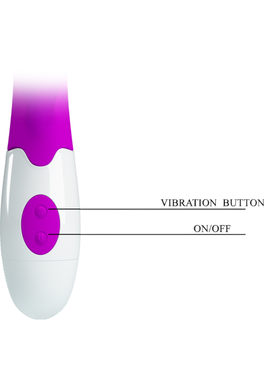 Rabbit δονητής από σιλικόνη σε μοβ χρώμα, μήκους 19,5 εκ. και μέγιστης διαμέτρου 3,2 εκ.