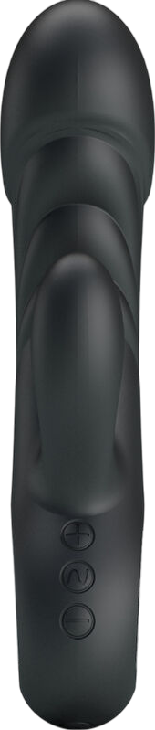 Rabbit δονητής από σιλικόνη σε μαύρο χρώμα, μήκους 15,8 εκ. και μέγιστης διαμέτρου 5,8 εκ.