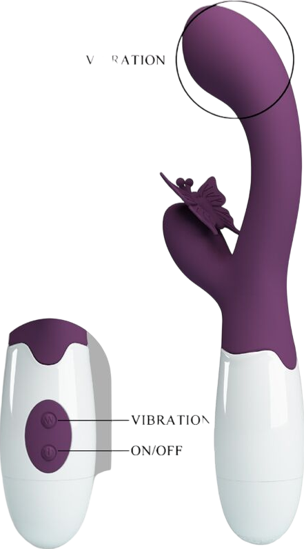 Rabbit δονητής από σιλικόνη σε μοβ χρώμα, μήκους 19,9 εκ. και μέγιστης διαμέτρου 3,1 εκ