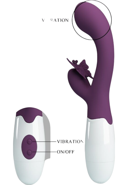 Rabbit δονητής από σιλικόνη σε μοβ χρώμα, μήκους 19,9 εκ. και μέγιστης διαμέτρου 3,1 εκ