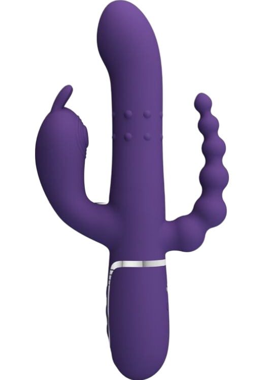 Rabbit δονητής από σιλικόνη σε μοβ χρώμα, μήκους 22,2 εκ. και μέγιστης διαμέτρου 3,4 εκ.