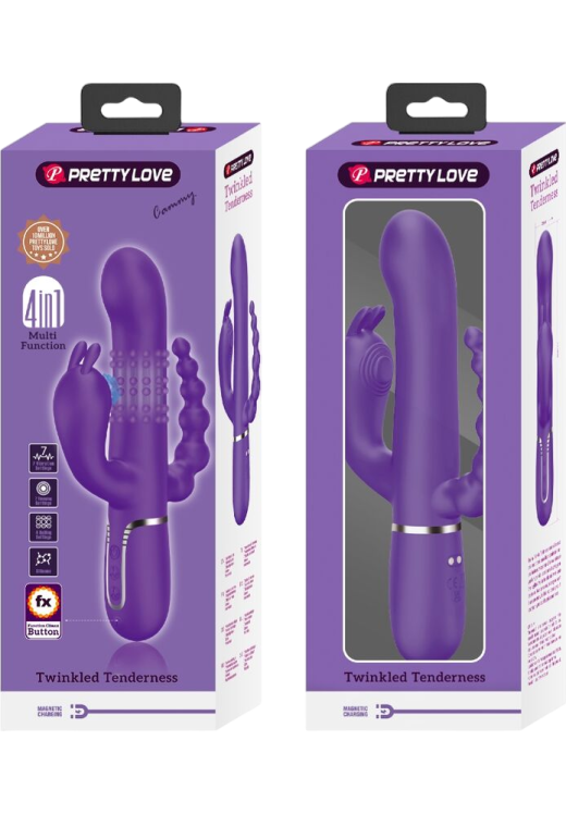 Rabbit δονητής από σιλικόνη σε μοβ χρώμα, μήκους 22,2 εκ. και μέγιστης διαμέτρου 3,4 εκ.