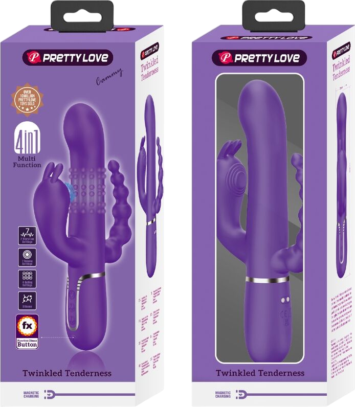 Rabbit δονητής από σιλικόνη σε μοβ χρώμα, μήκους 22,2 εκ. και μέγιστης διαμέτρου 3,4 εκ.