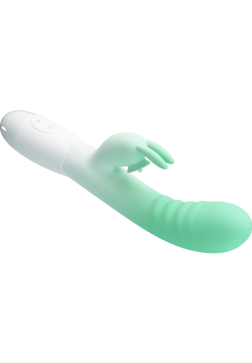 Rabbit δονητής από σιλικόνη σε πράσινο χρώμα, μήκους 20,6 εκ. και μέγιστης διαμέτρου 3,2 εκ.