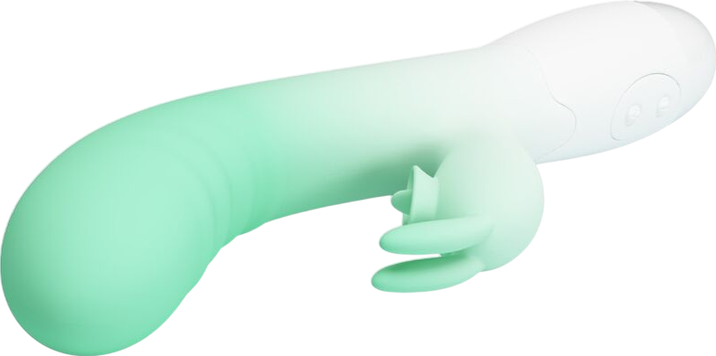 Rabbit δονητής από σιλικόνη σε πράσινο χρώμα, μήκους 20,6 εκ. και μέγιστης διαμέτρου 3,2 εκ.