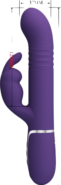 Rabbit δονητής από σιλικόνη σε μοβ χρώμα, μήκους 26 εκ. και μέγιστης διαμέτρου 3,5 εκ.