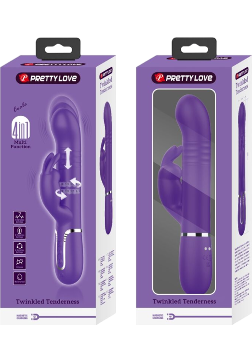 Rabbit δονητής από σιλικόνη σε μοβ χρώμα, μήκους 26 εκ. και μέγιστης διαμέτρου 3,5 εκ.