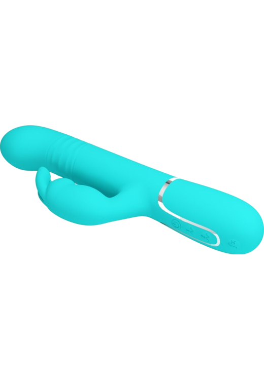 Rabbit δονητής από σιλικόνη σε πράσινο χρώμα, μήκους 22,6 εκ. και μέγιστης διαμέτρου 3,7 εκ.