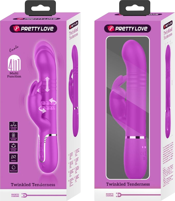 Rabbit δονητής από σιλικόνη σε μοβ χρώμα, μήκους 22,6 εκ. και μέγιστης διαμέτρου 3,7 εκ.