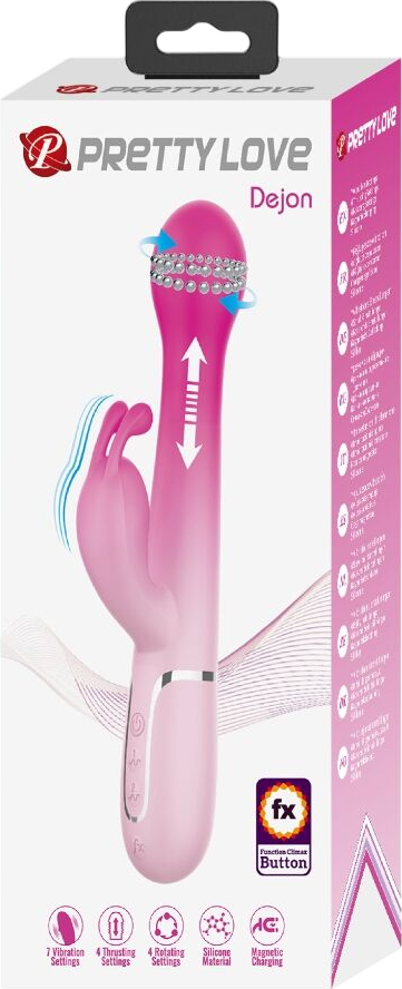 Rabbit δονητής από σιλικόνη σε ροζ χρώμα, μήκους 22,6 εκ. και μέγιστης διαμέτρου 3,7 εκ.