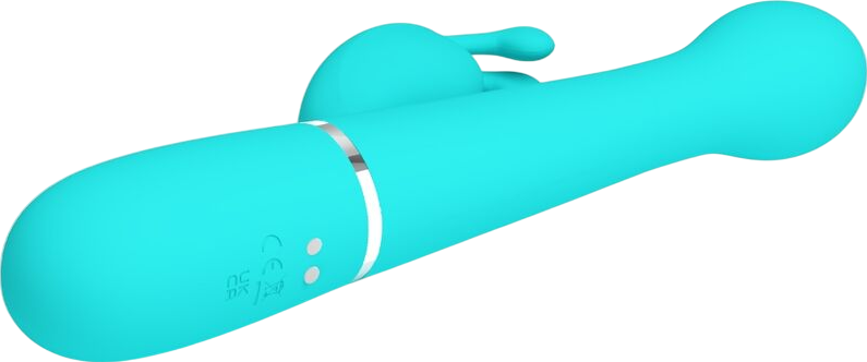 Rabbit δονητής από σιλικόνη σε πράσινο χρώμα, μήκους 22,6 εκ. και μέγιστης διαμέτρου 3,7 εκ.