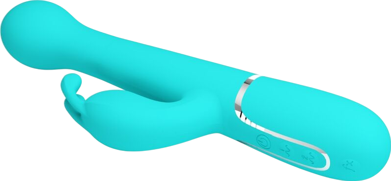 Rabbit δονητής από σιλικόνη σε πράσινο χρώμα, μήκους 22,6 εκ. και μέγιστης διαμέτρου 3,7 εκ.