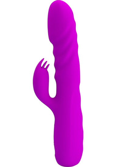 Rabbit Pretty Love Melanie Rechargeable Vibrator 20,5 cm Rabbit δονητής από σιλικόνη σε μοβ χρώμα, μήκους 20,5 εκ. και μέγιστης διαμέτρου 3,5 εκ.