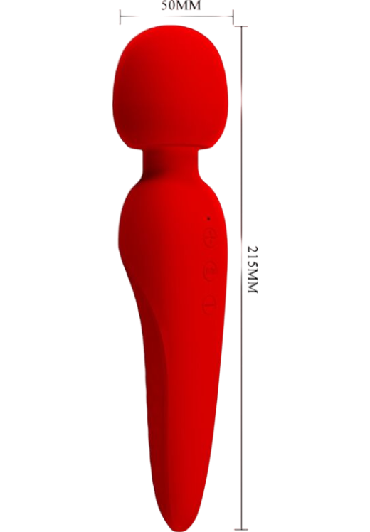 Rabbit δονητής από σιλικόνη σε κόκκινο χρώμα, μήκους 21,5 εκ. και μέγιστης διαμέτρου 5 εκ.