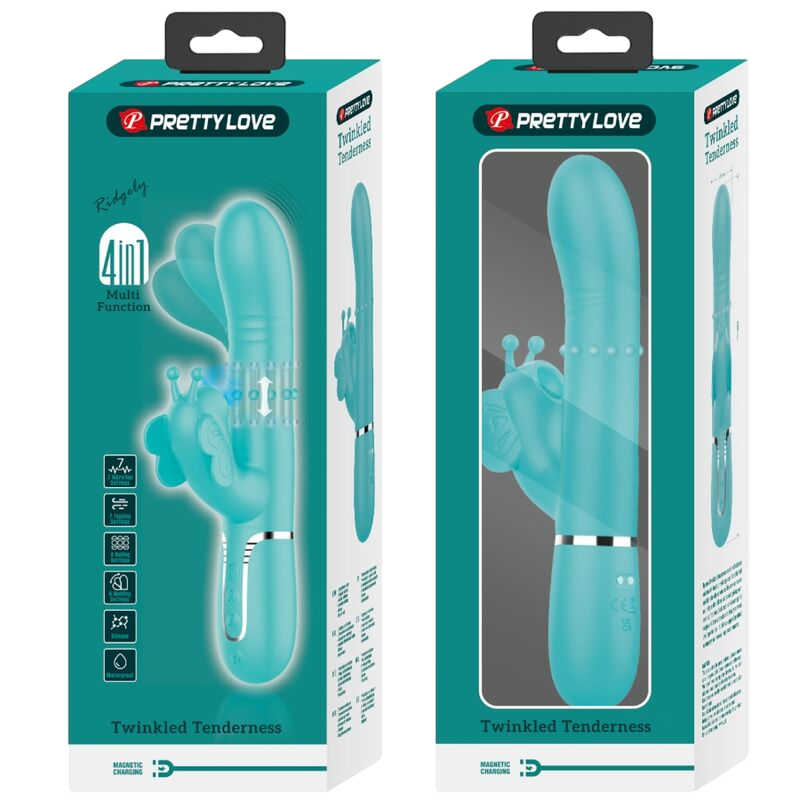 Rabbit δονητής από σιλικόνη σε πράσινο χρώμα, μήκους 22,6 εκ. και μέγιστης διαμέτρου 3,5 εκ.