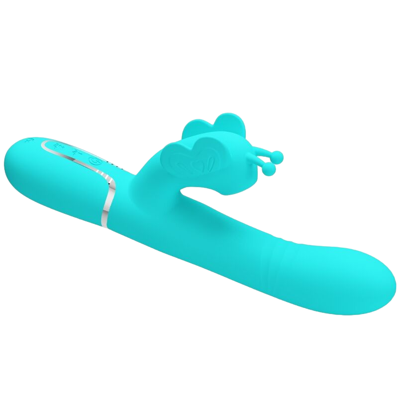 Rabbit δονητής από σιλικόνη σε πράσινο χρώμα, μήκους 22,6 εκ. και μέγιστης διαμέτρου 3,5 εκ.