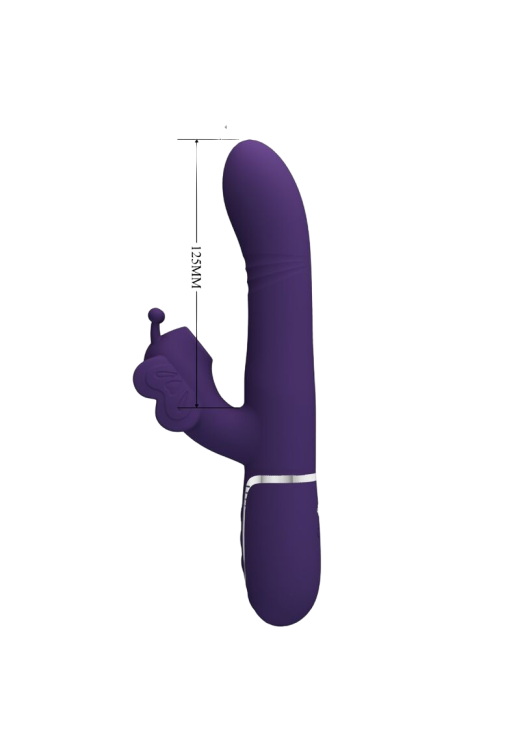 Rabbit δονητής από σιλικόνη σε μοβ χρώμα, μήκους 22,6 εκ. και μέγιστης διαμέτρου 3,5 εκ.