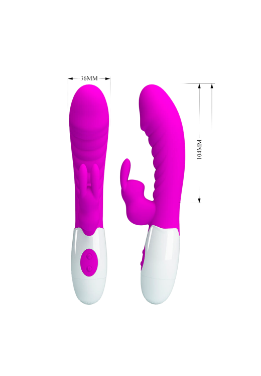 Rabbit δονητής από σιλικόνη σε μοβ χρώμα, μήκους 19,8 εκ. και μέγιστης διαμέτρου 3,6 εκ.