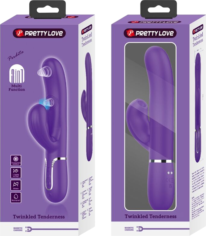 Rabbit δονητής από σιλικόνη σε μοβ χρώμα, μήκους 22,8 εκ. και μέγιστης διαμέτρου 3,4 εκ.